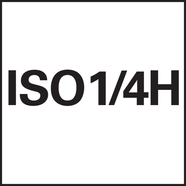 Gevind toleranceklasse  : ISO1/4H